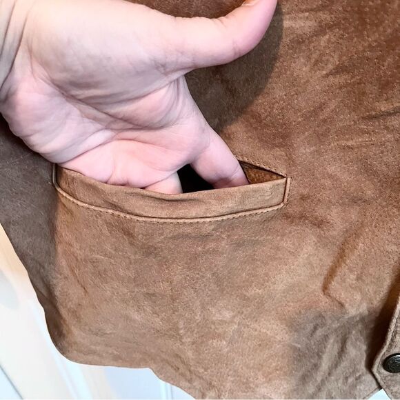 Scully leather vest men’s size XXL Oklahoma Western Button Dressy front pockets - Picture 3 of 5